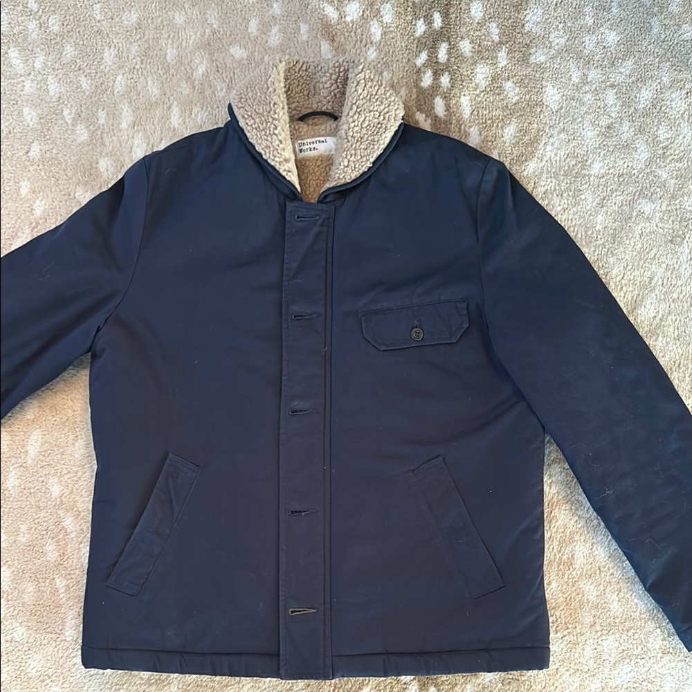 Men's Navy Jacket with Sherpa Collar